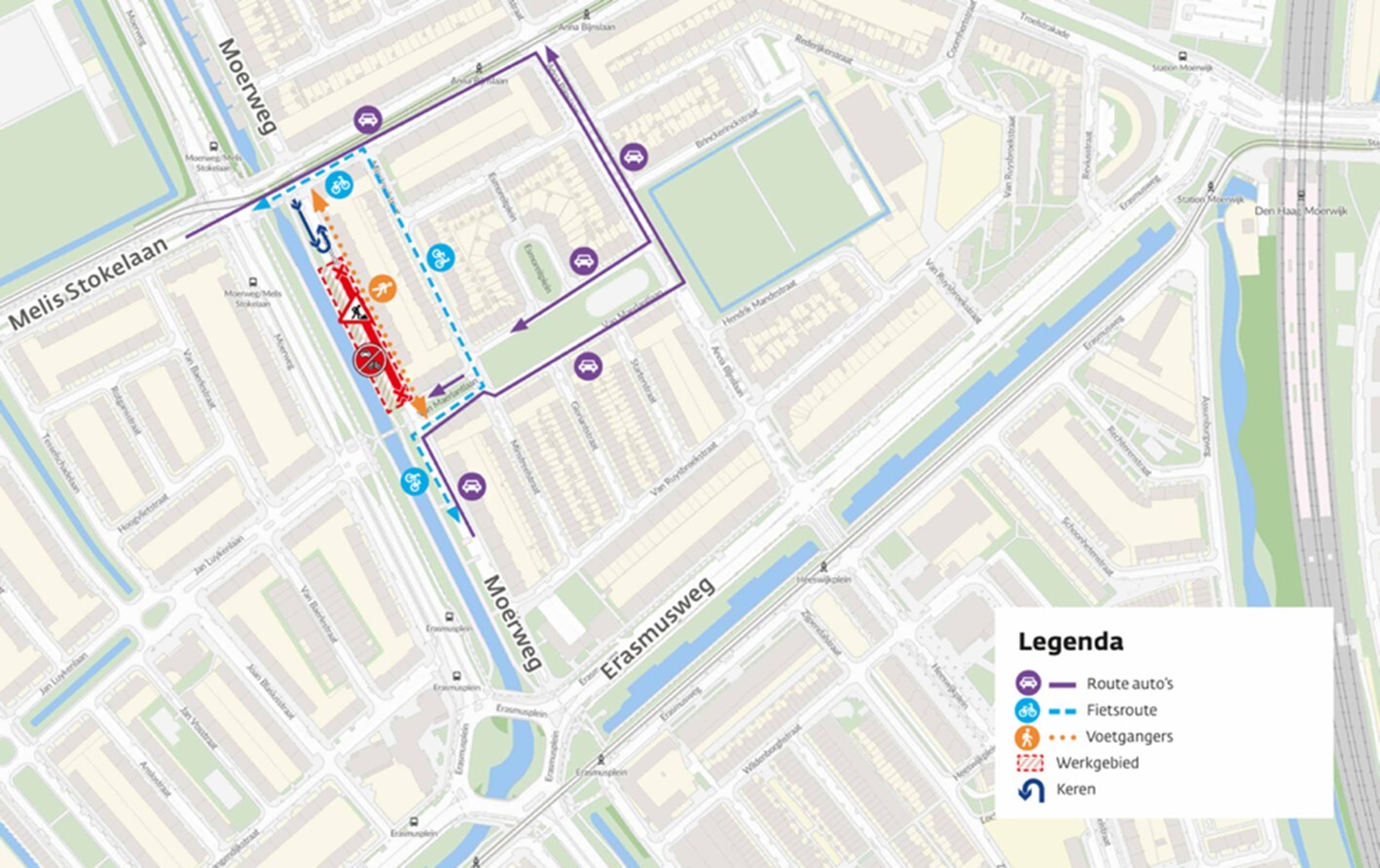 Route Melise Stokelaan en de Van Maerlantlaan